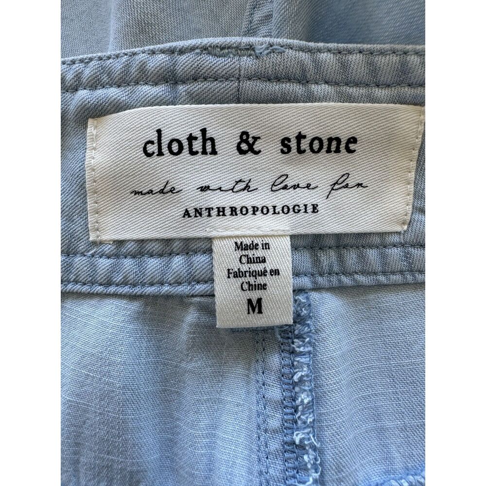 Anthropologie Cloth & Stone Chambray Tencel Shorts Women’s M Zip Fly - Picture 2 of 10